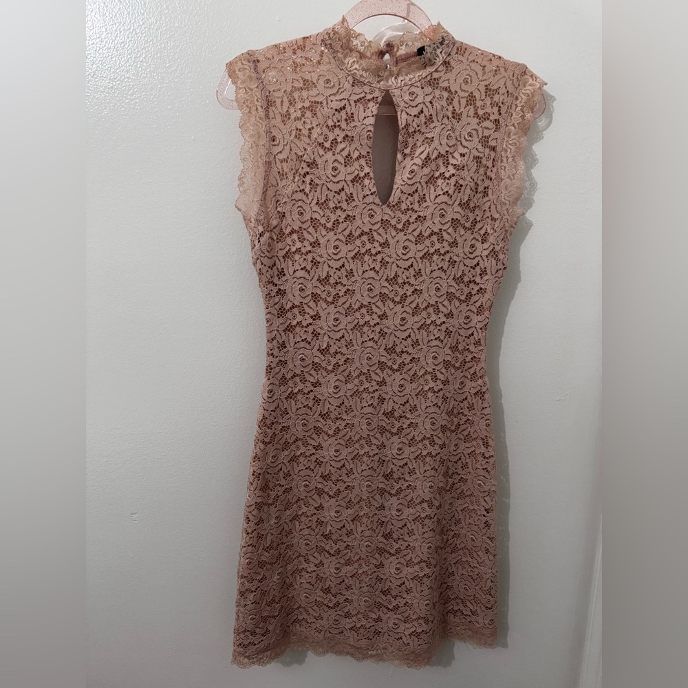 bebe Blush Lace Mini Dress
